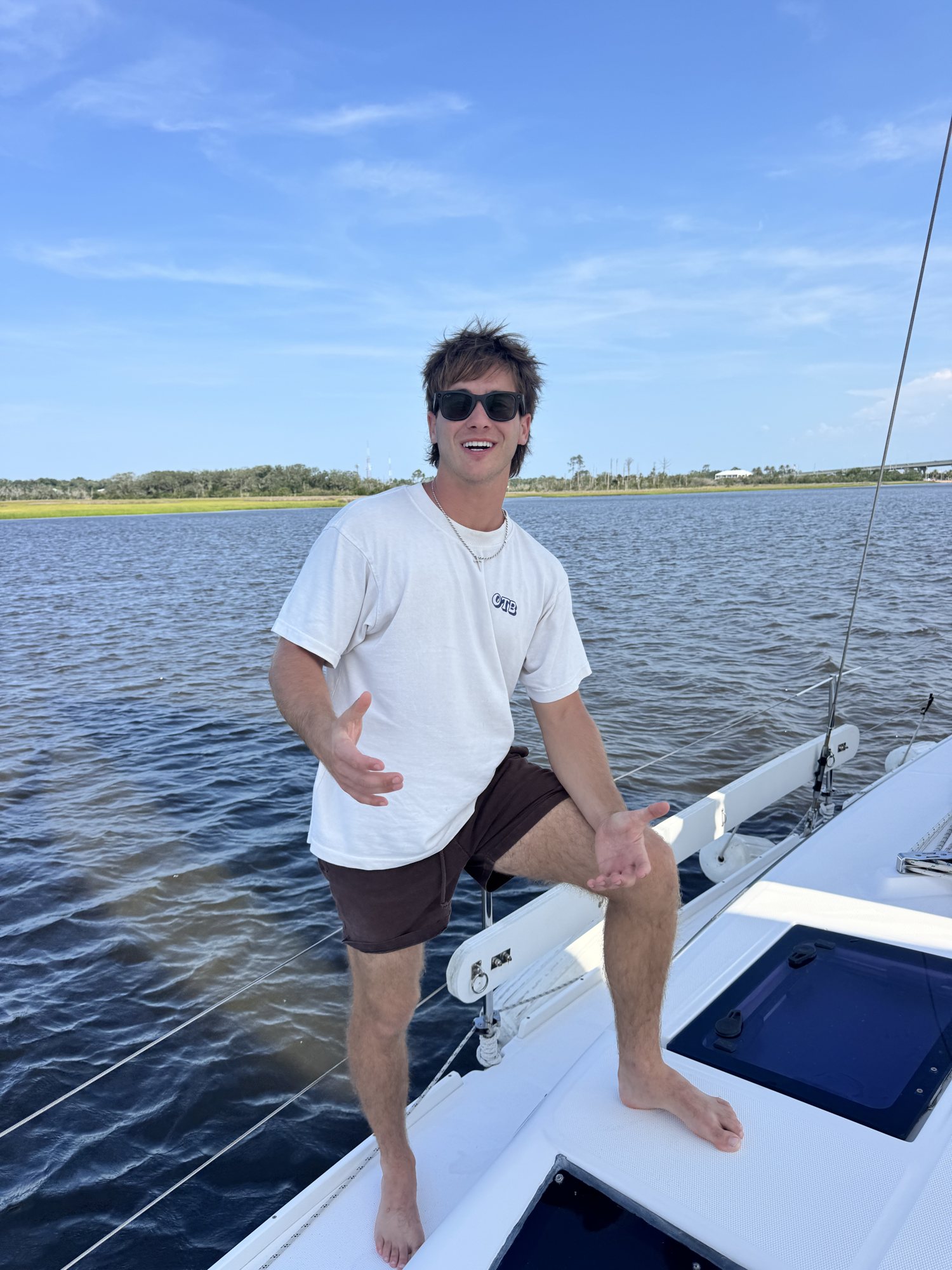 dalen on a boat