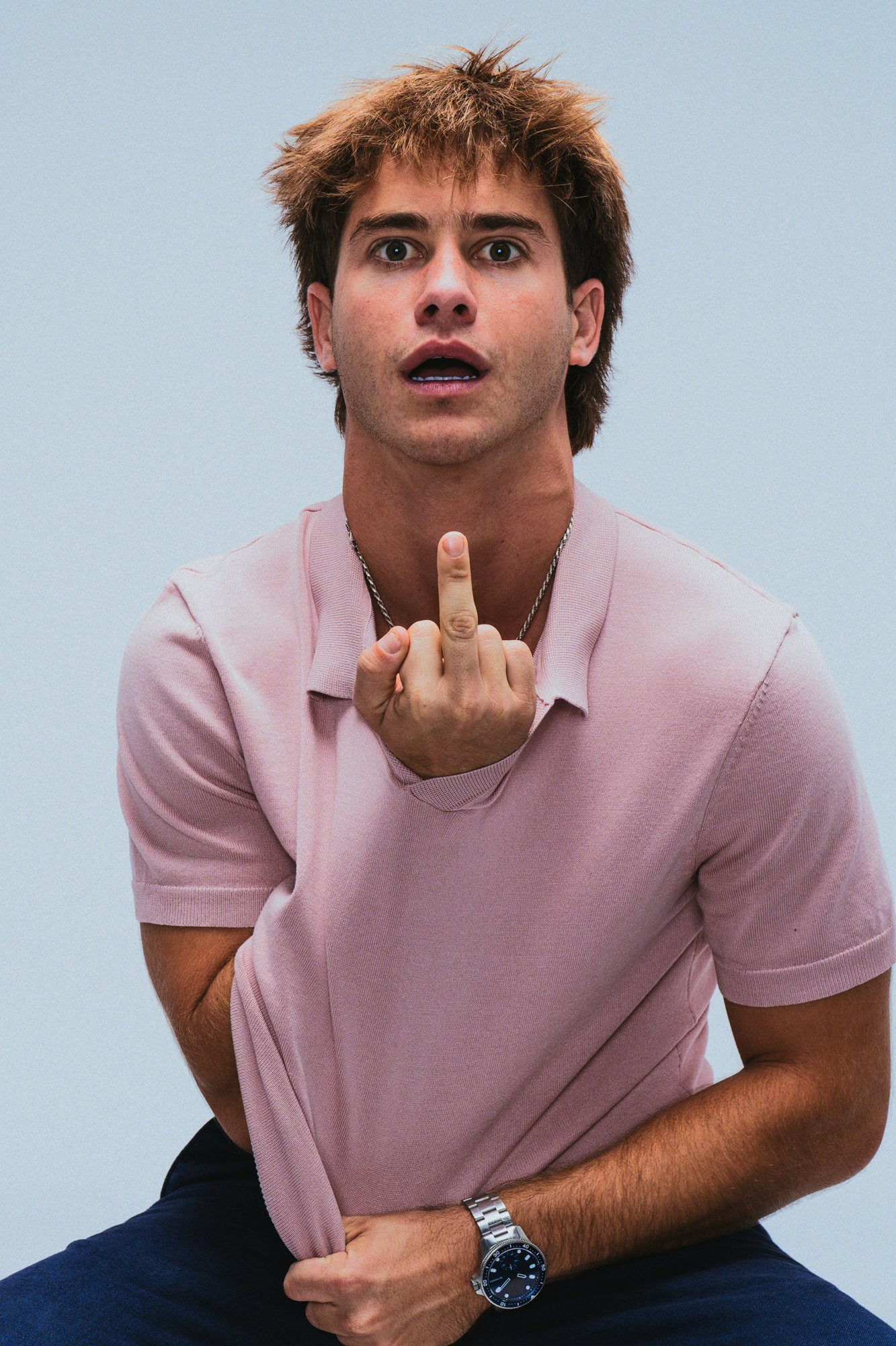 dalen giving the camera the finger